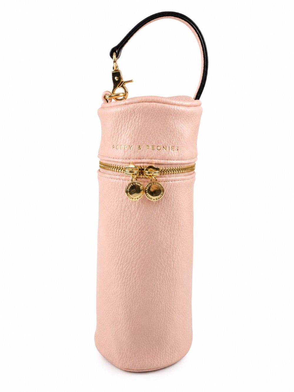 Poppy & Peonies Blush Pink Insulated Water Bottle Bag Holder Tumbler Carrier